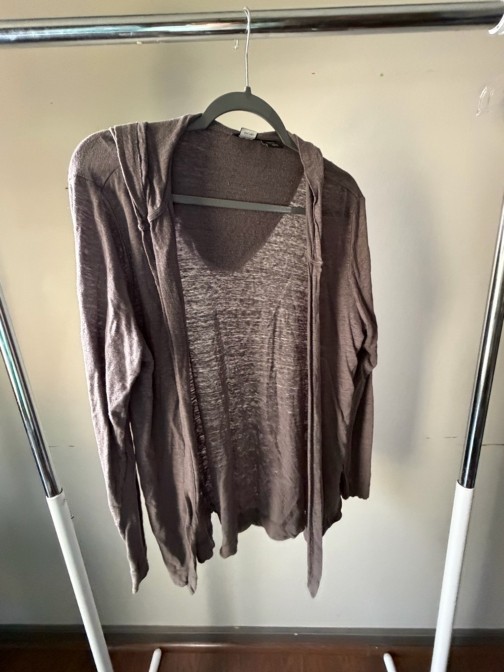 Tahari Linen Blend Open Cardigan in Dusty Mauve